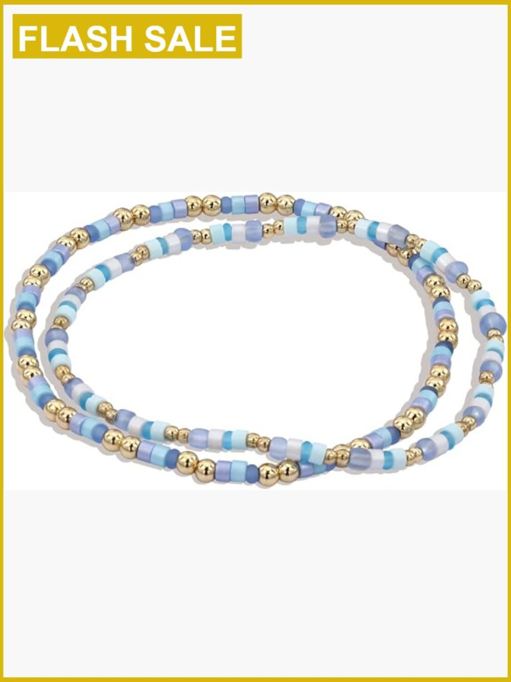 2 Pack Stretch Seed Bead Bracelet Set Boho Stackable Bracelets